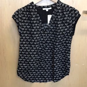 Black and White Print Blouse